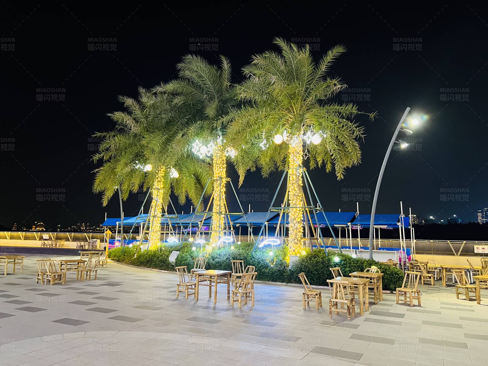 夜色下的海濱休閑區