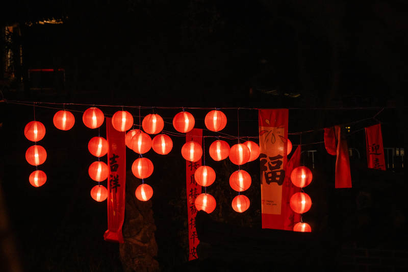 夜幕下的紅燈籠