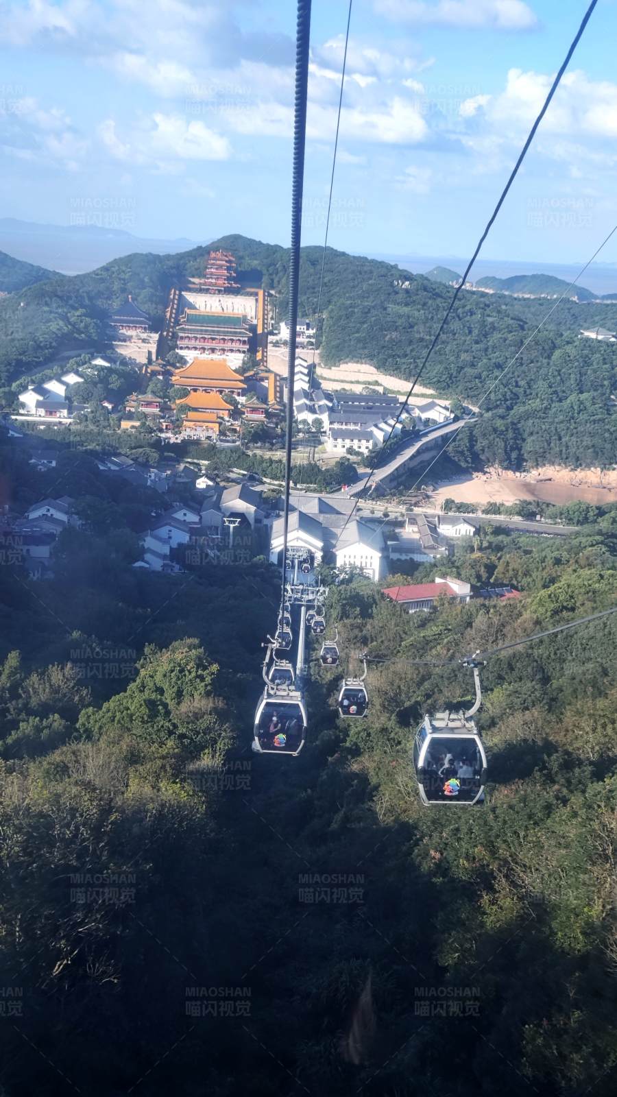 山間索道與古建筑