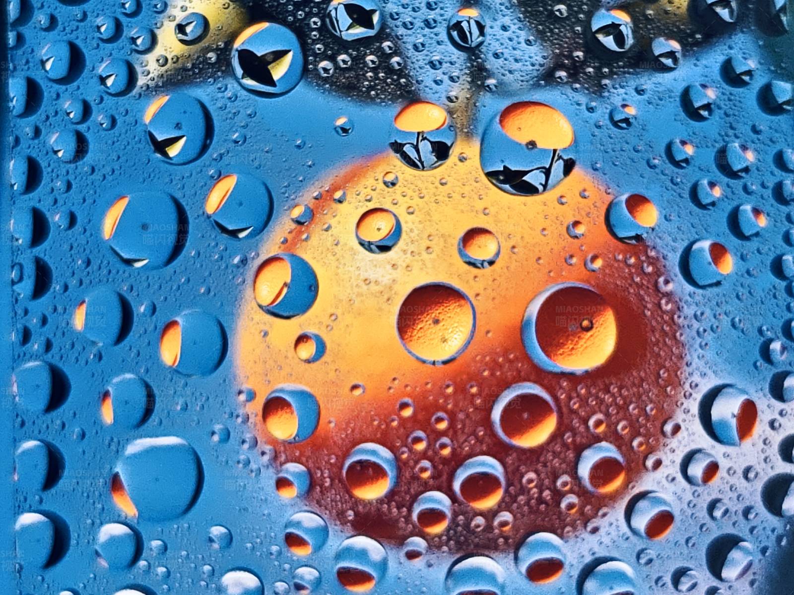 水滴中的橙子