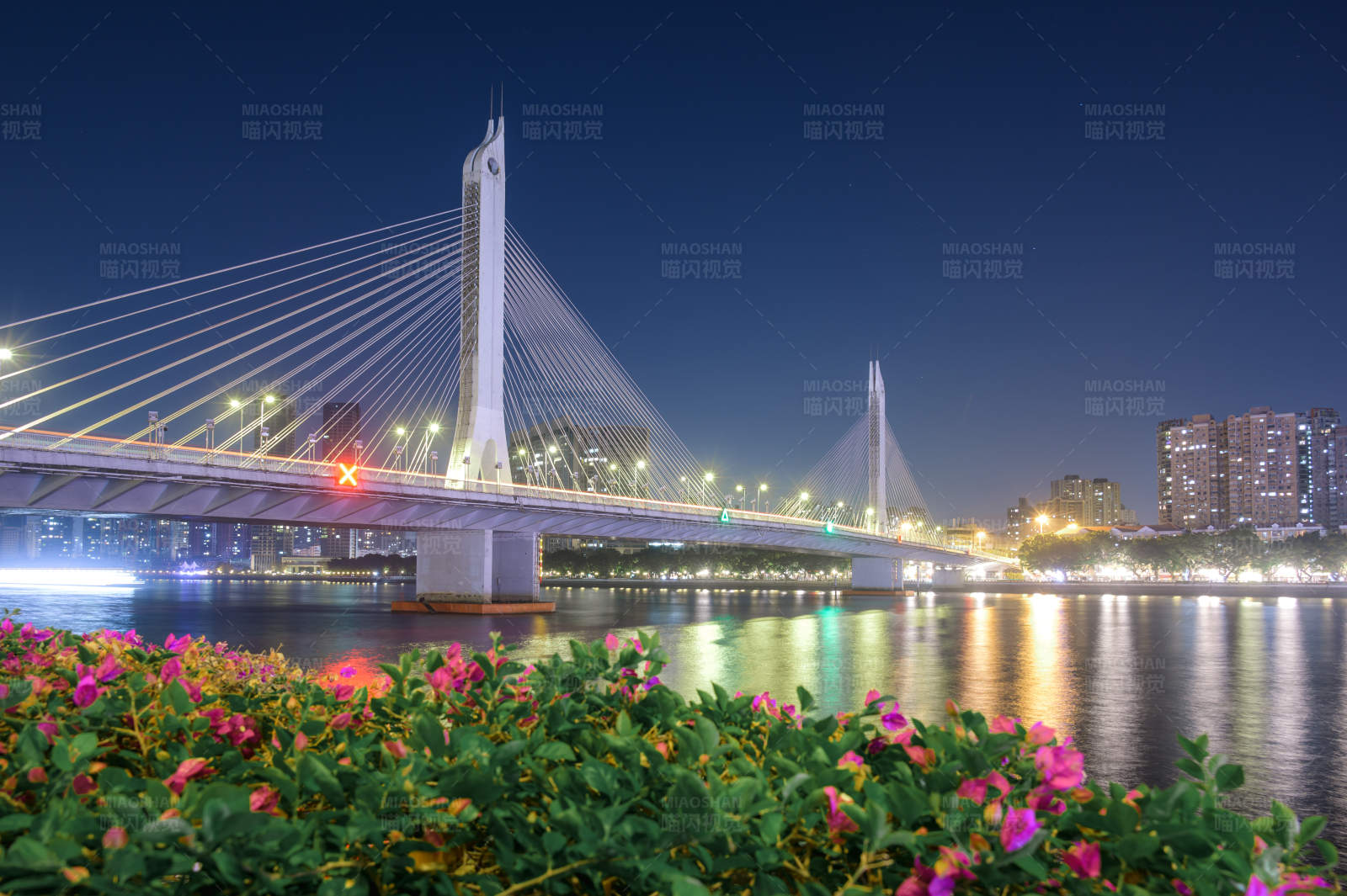 夜色下的城市橋梁