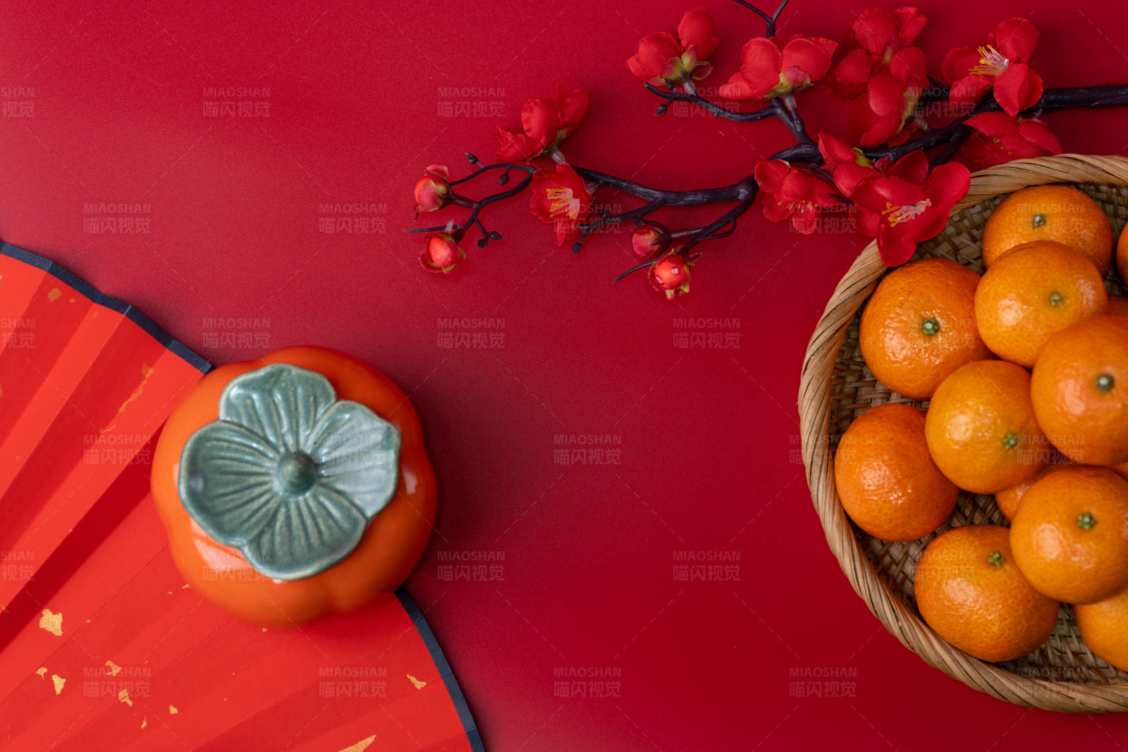 春節年貨與柿子裝飾