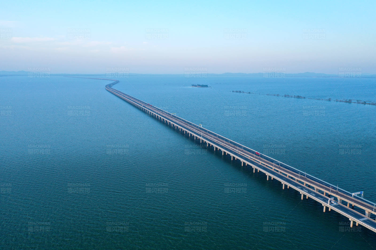 航拍南京石臼湖特大橋