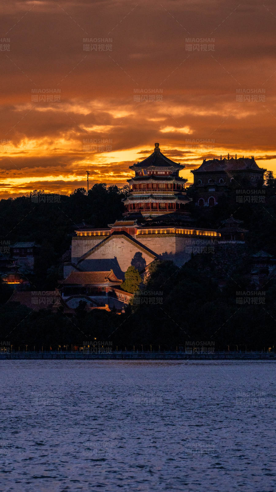 颐和园落日美景