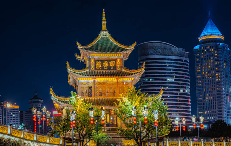 古城夜景 灯火辉煌