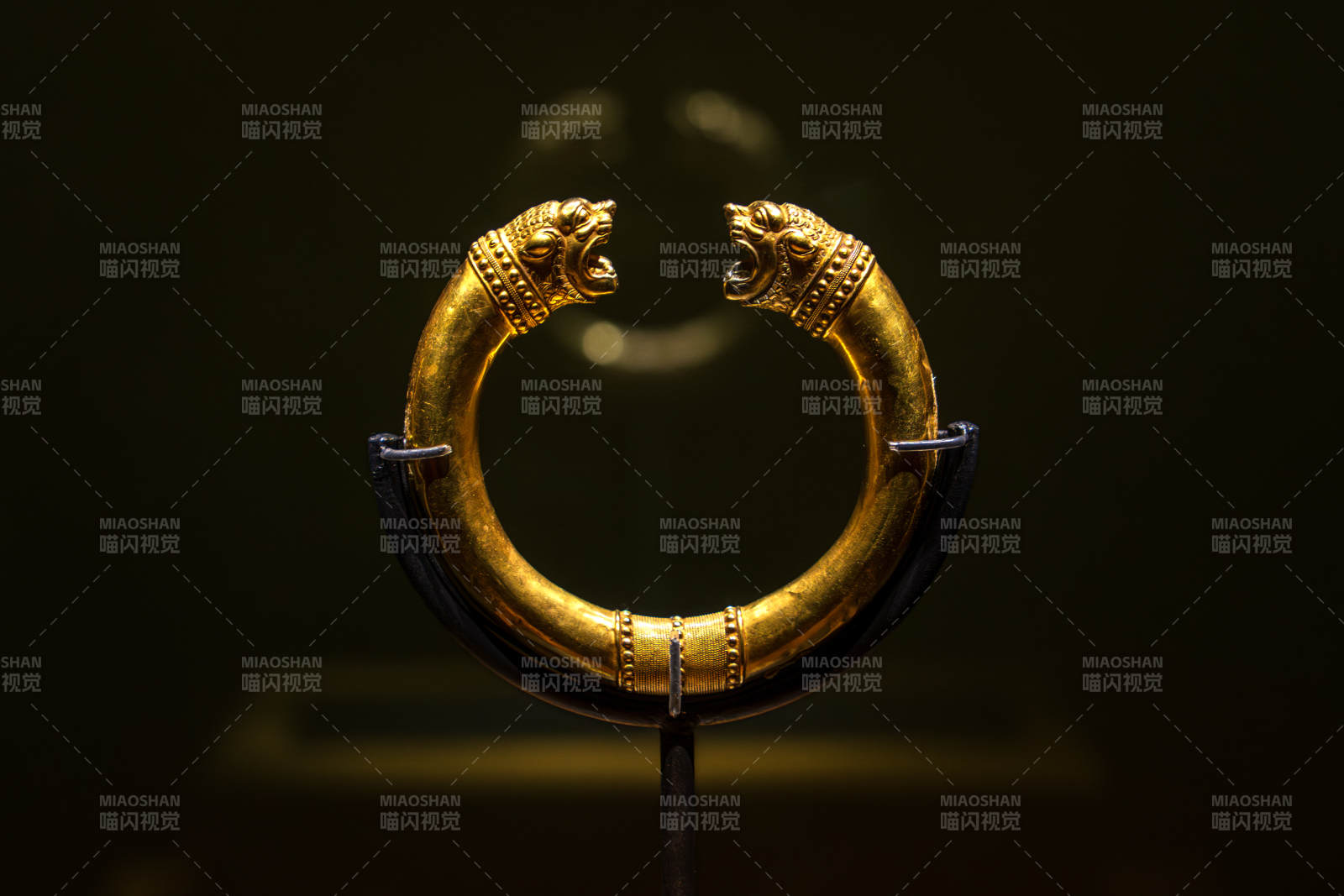 古代金獅頭環展示
