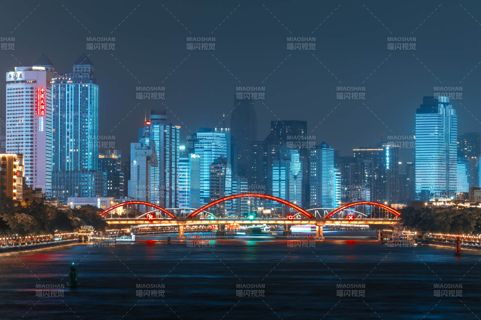 廣州珠江兩岸城市建筑夜景