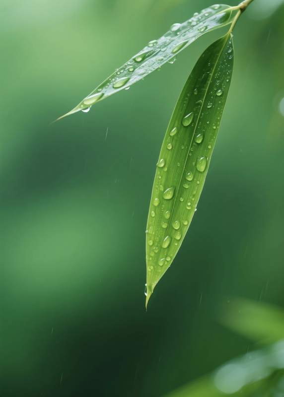 雨后竹叶