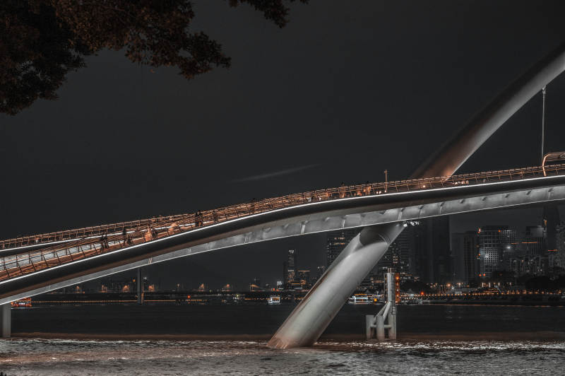 夜色中的城市桥梁