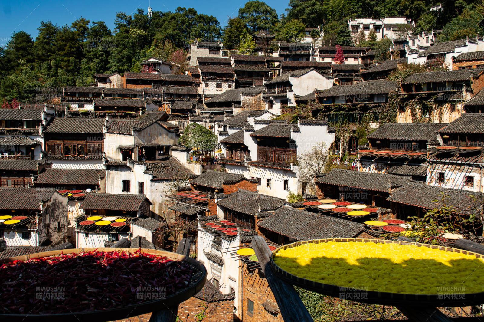 古村秋景 豐收晾曬