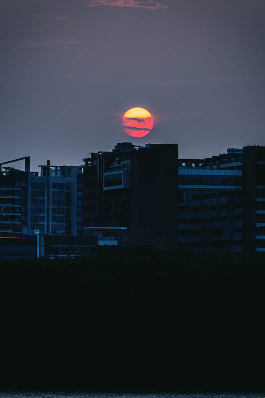 城市落日