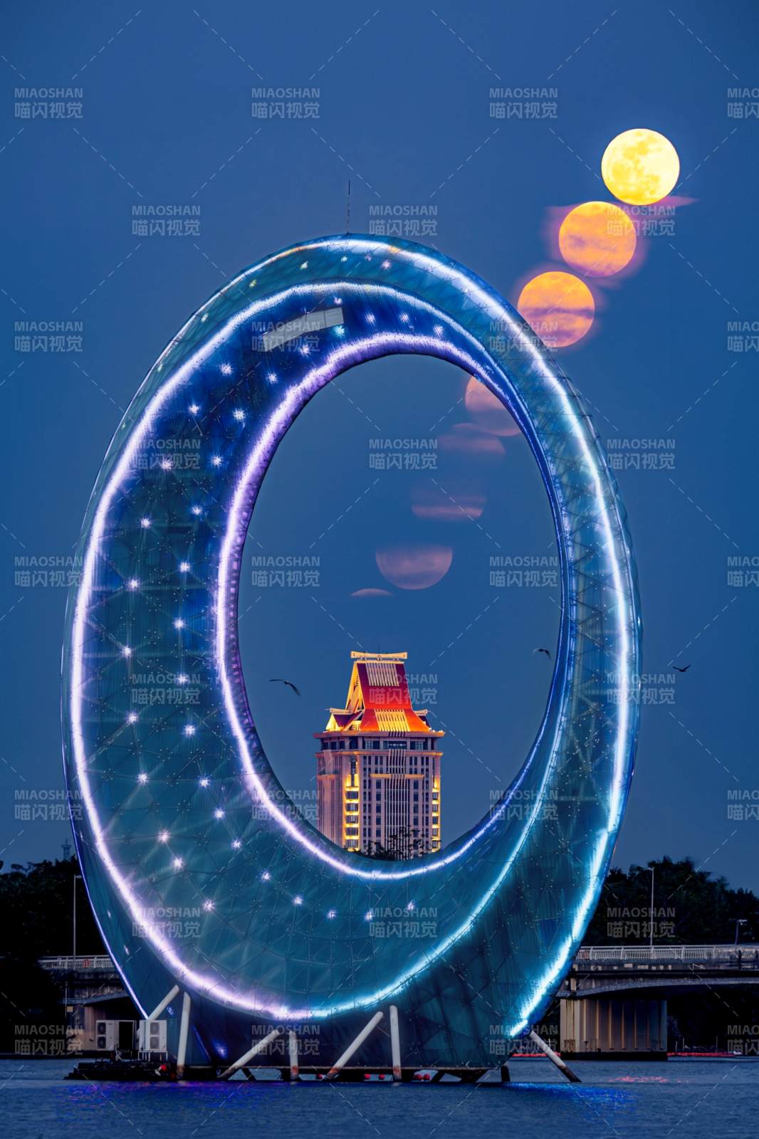 滿月穿廈門月光環和集美大學
