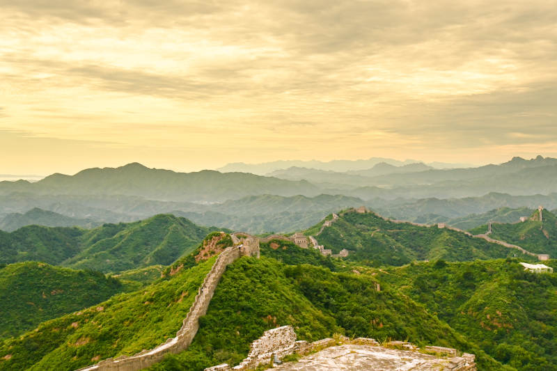 長城日落美景