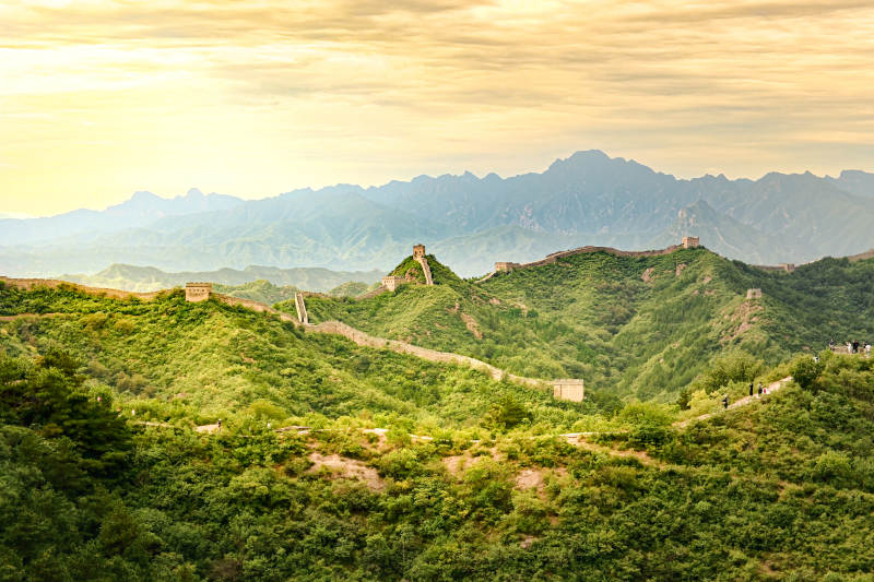 長城日落美景
