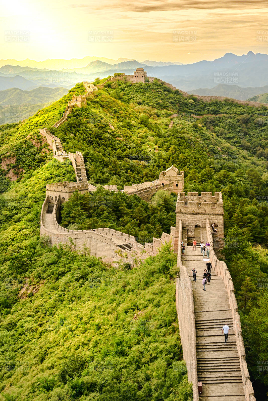 長城日落美景