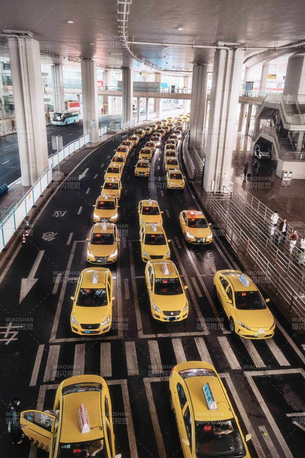 黃色出租車排隊等候