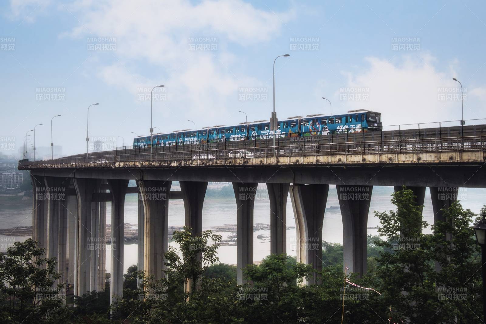 高架橋上的列車