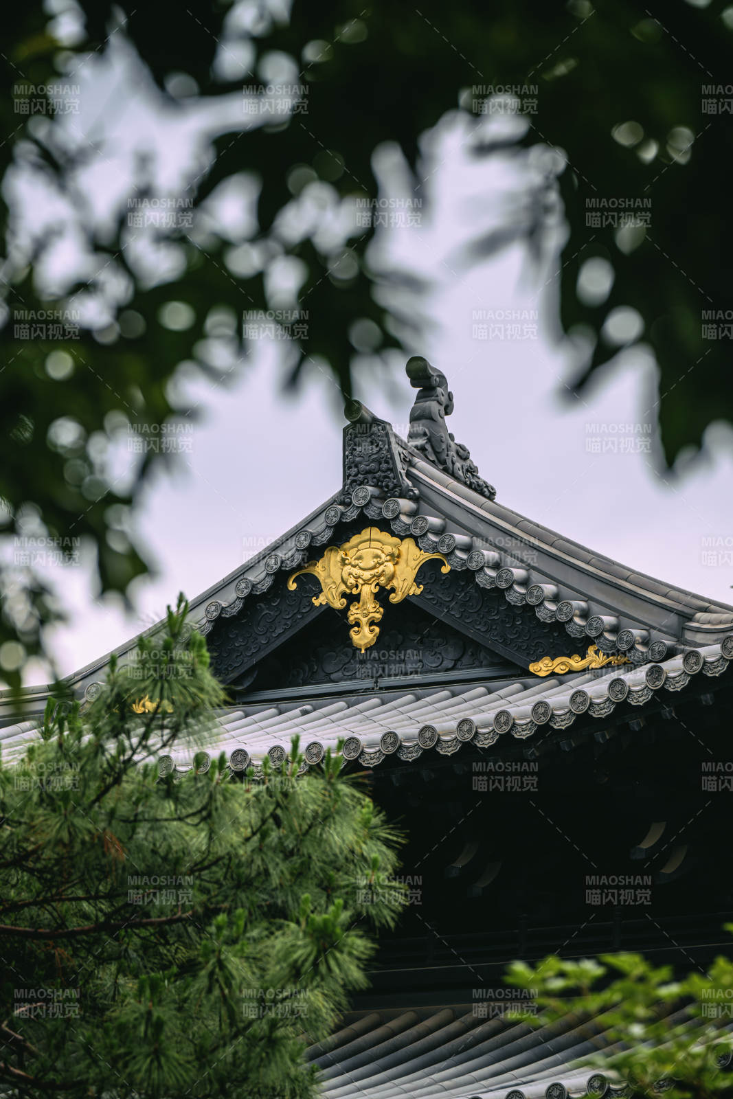 金色裝飾的寺廟屋頂