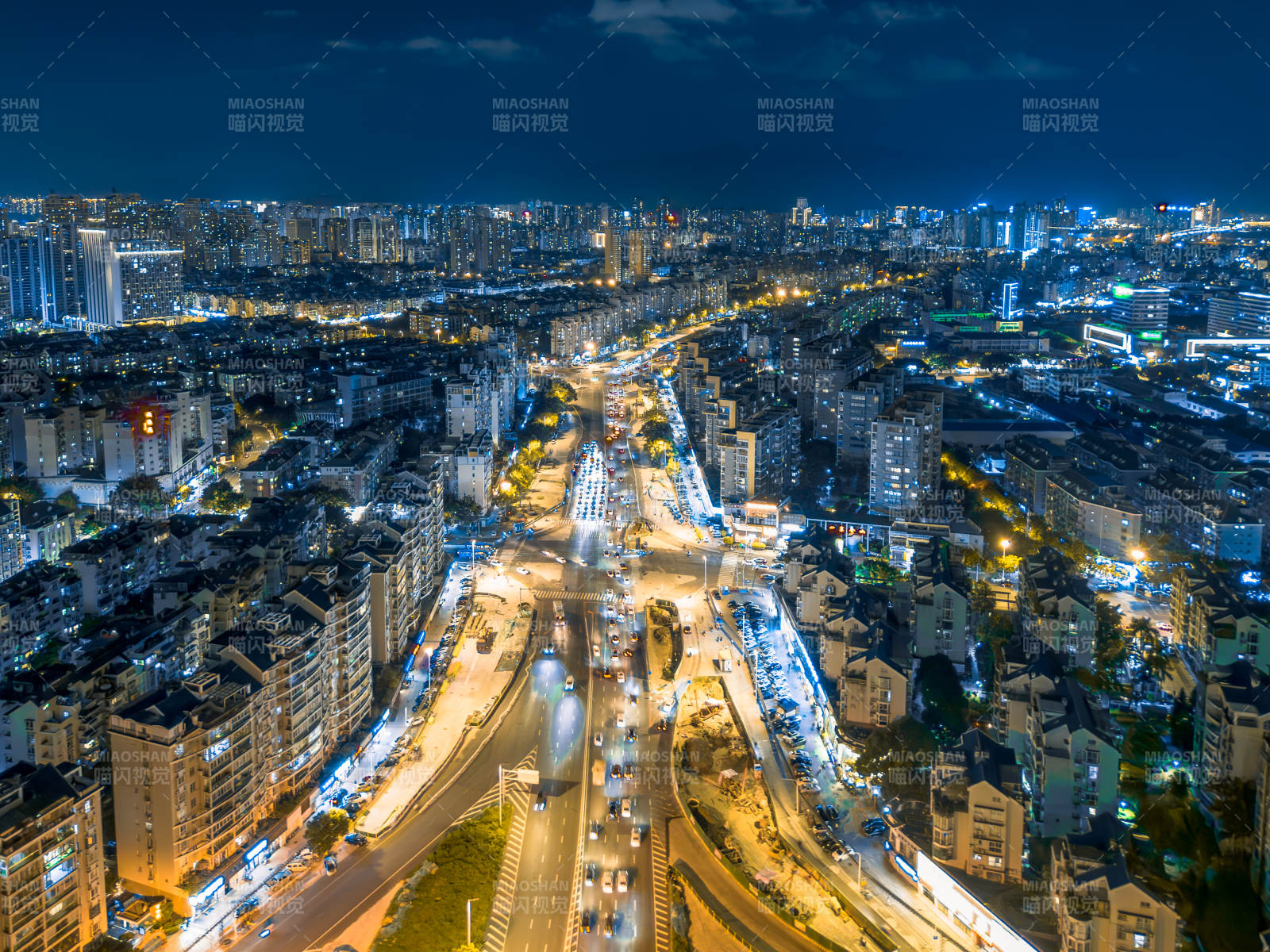 夜幕下的福州城市燈火通明