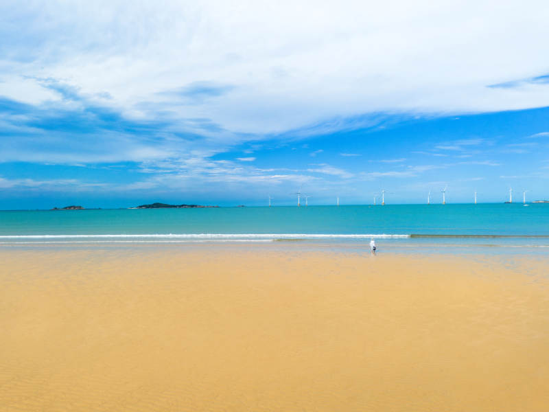 海灘風(fēng)光與風(fēng)力發(fā)電