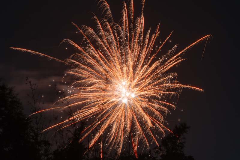 夜空中的煙花綻放