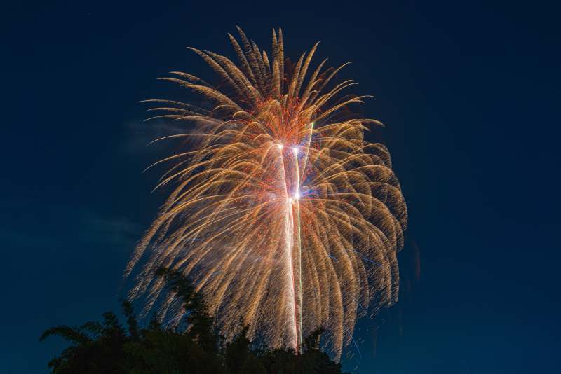 夜空中的煙花綻放