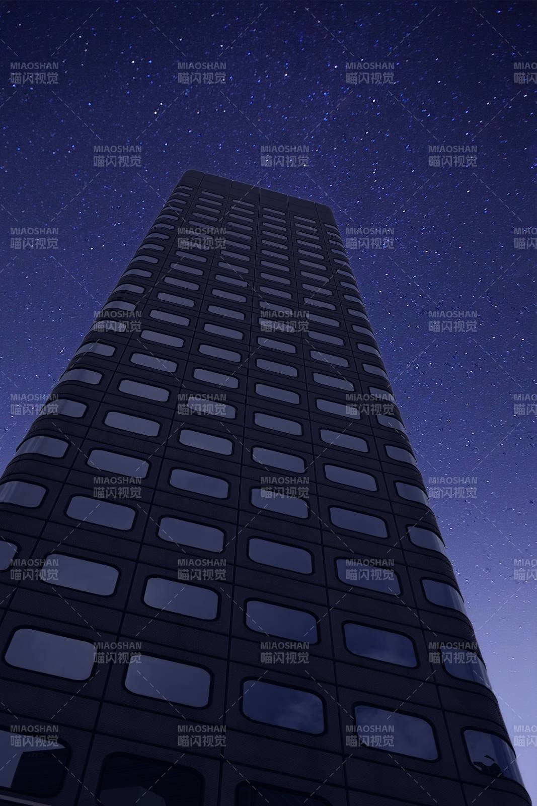摩天大樓夜空