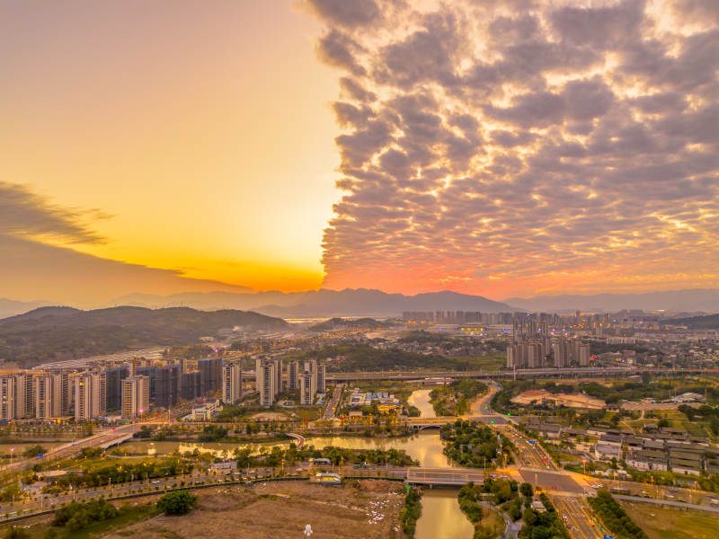 夕陽下的福州城市風(fēng)光