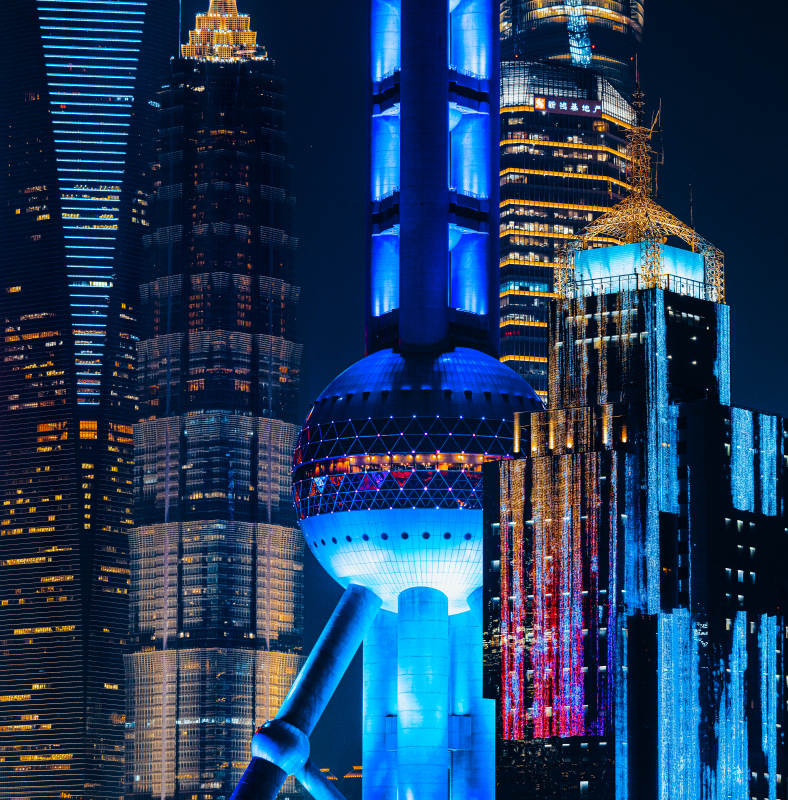 夜色中的城市地標(biāo)