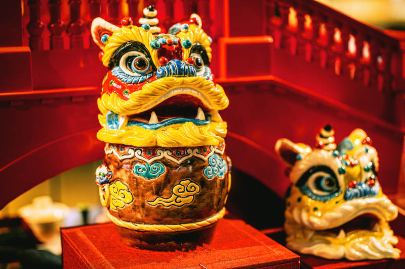 舞獅雕像展示