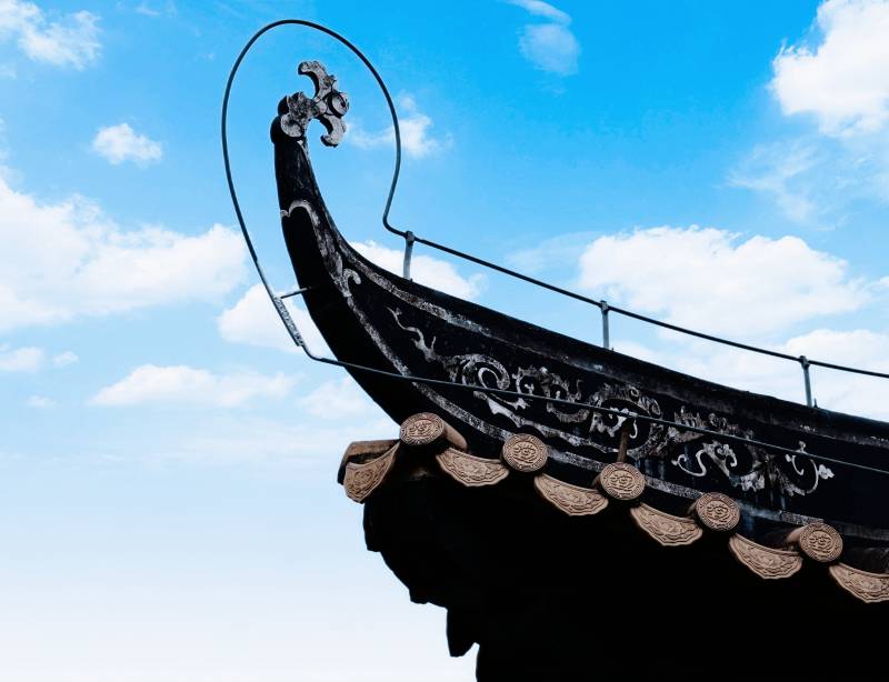 中國古代建筑屋檐特寫