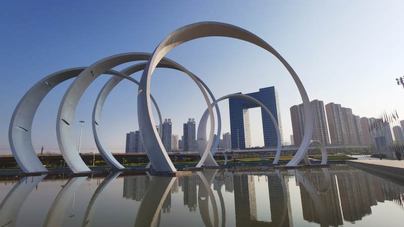 現代城市雕塑與建筑群金普新區