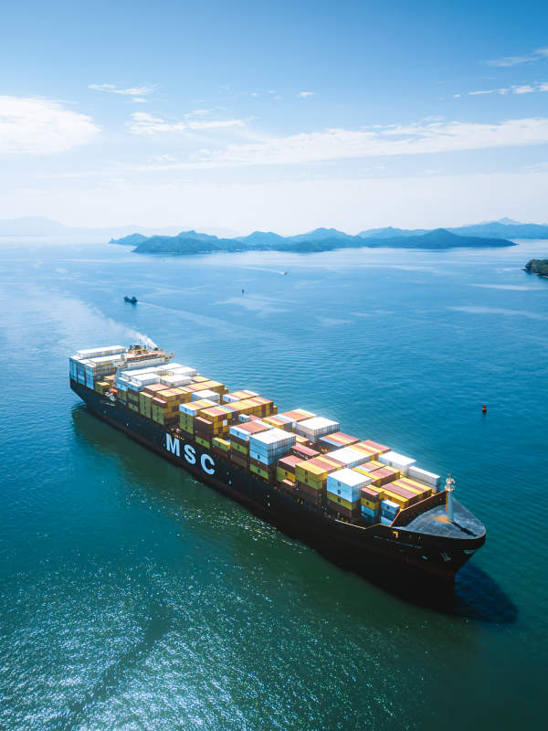 海上巨輪 MSC集裝箱船航行中