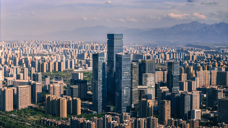 現(xiàn)代都市高樓林立景象-西安高新區(qū)