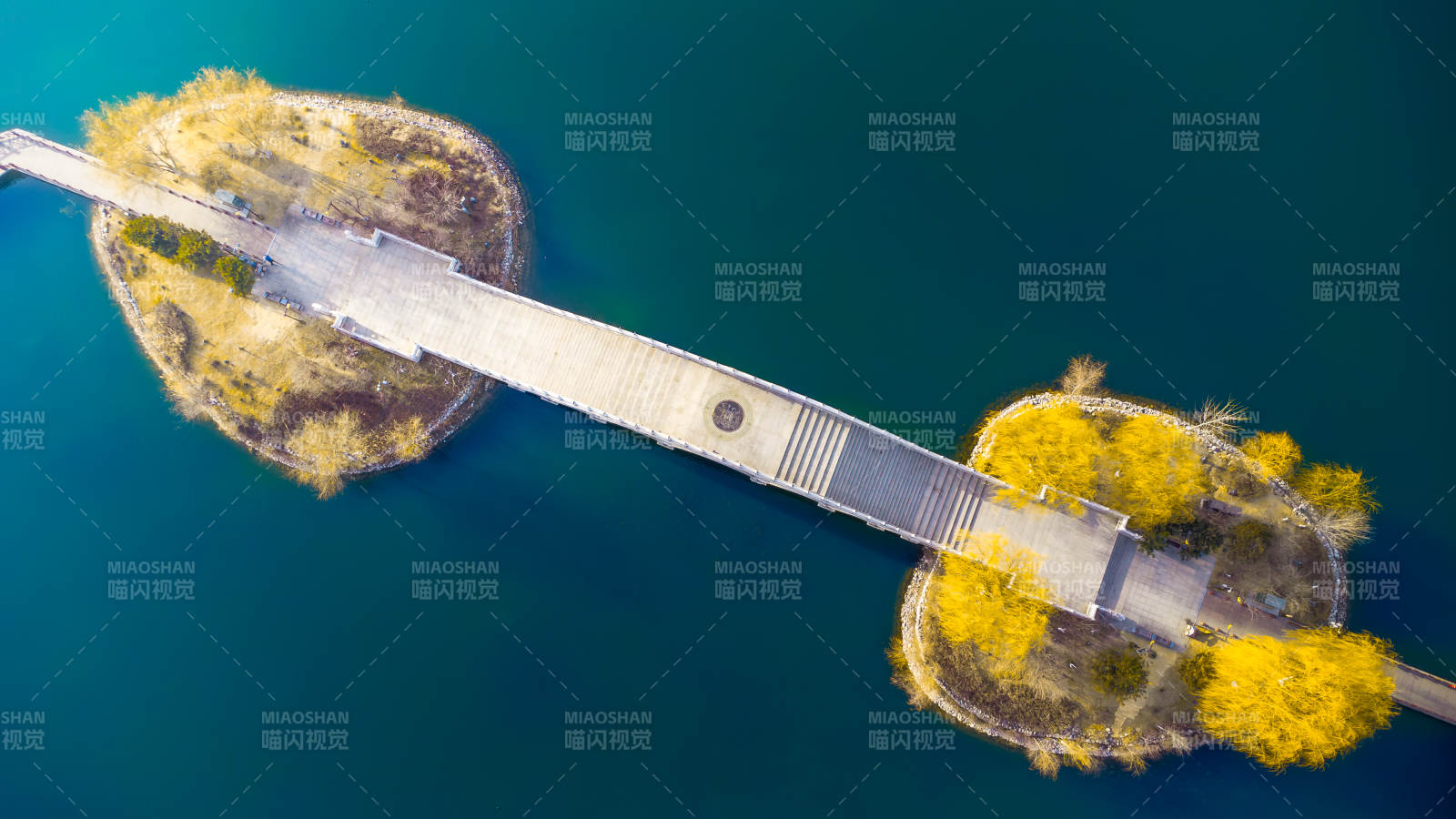 湖中棧道秋色美-昆明池鵲橋