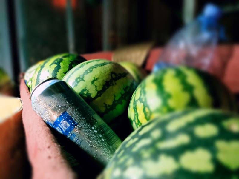 西瓜與飲料的夏日清涼