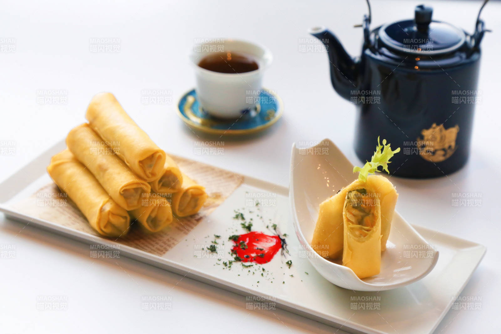 春卷配茶 精致下午茶