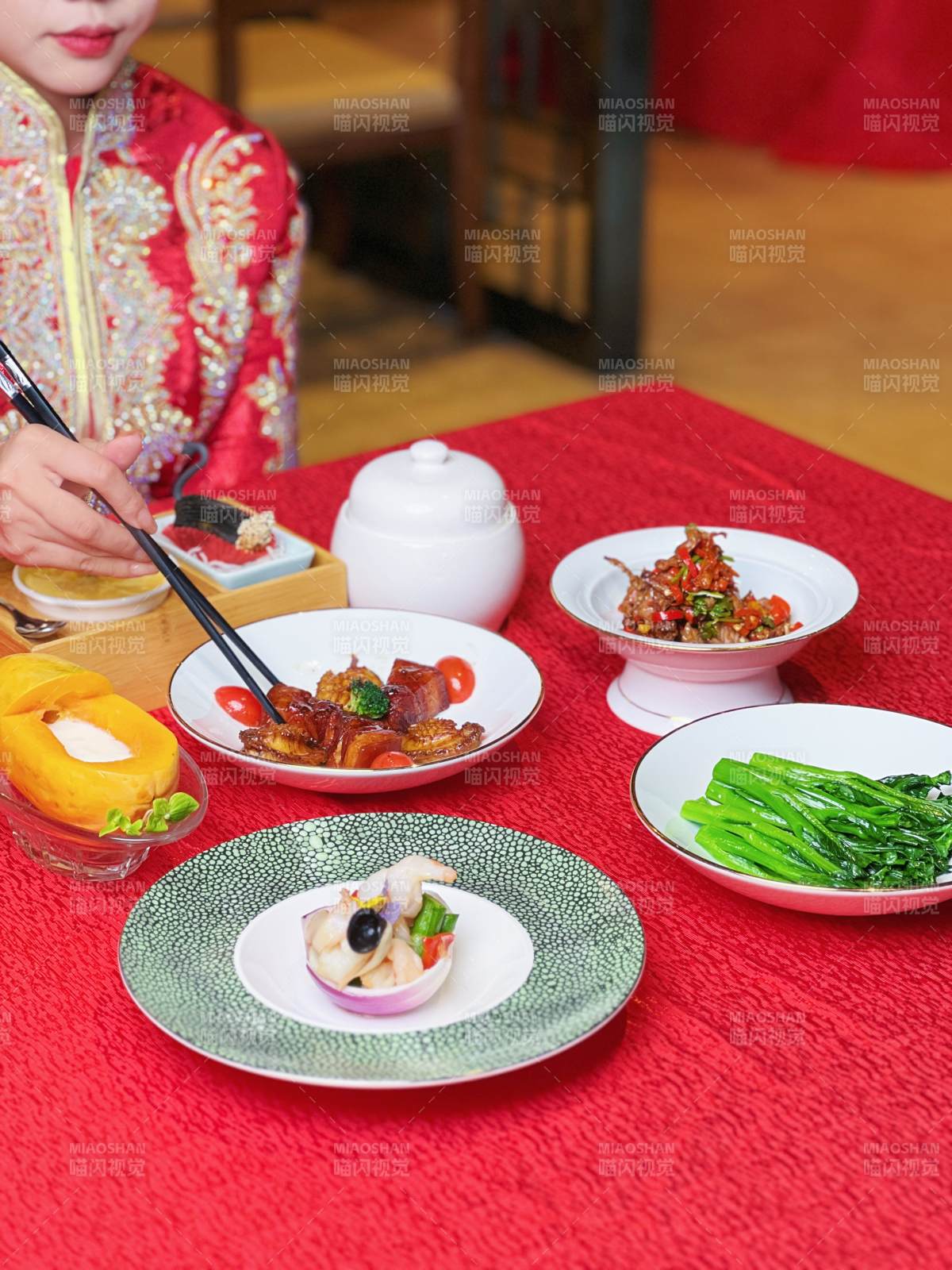 中式美食宴席特寫