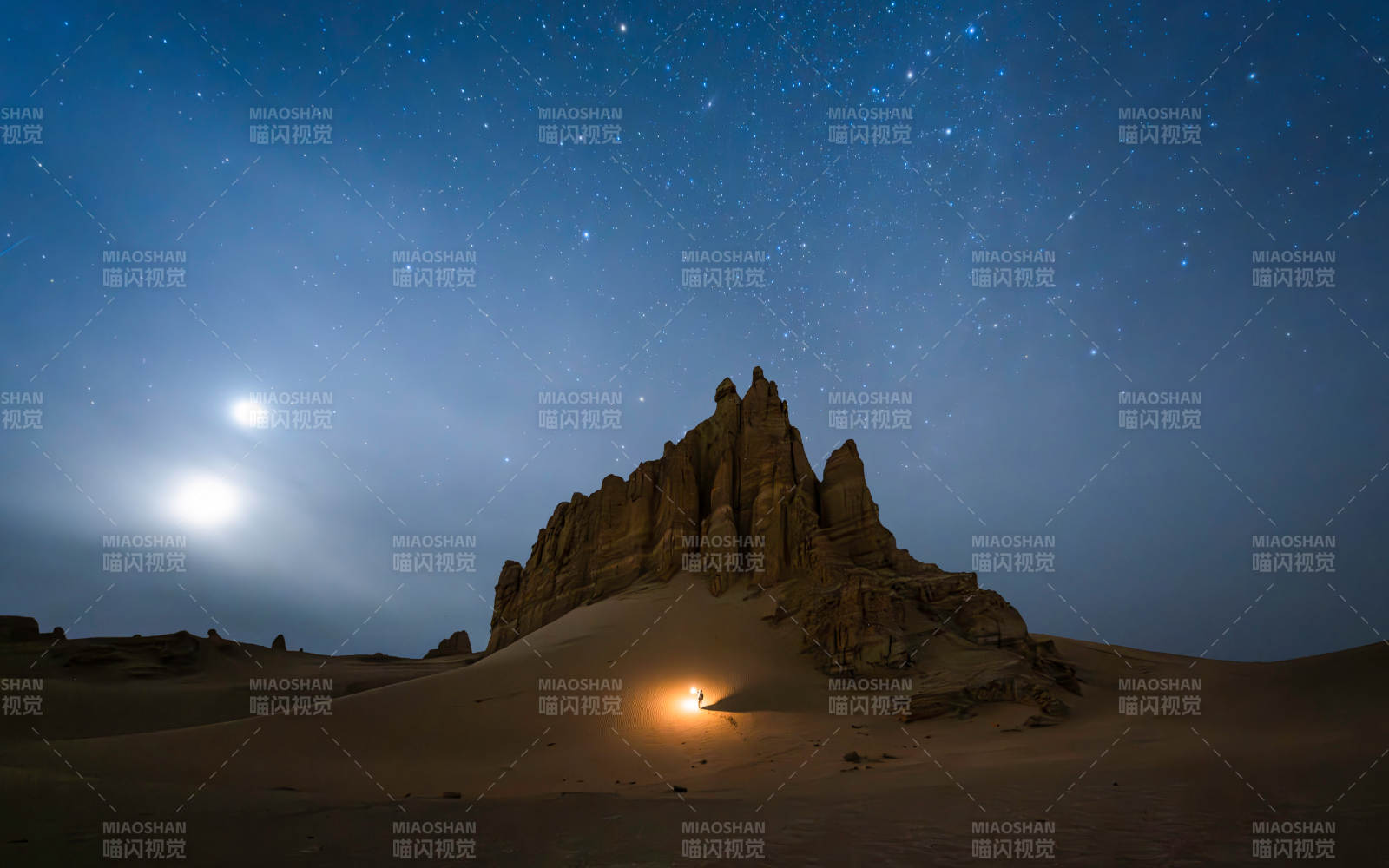 沙漠夜景 星光璀璨