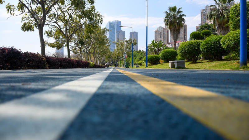 城市公園跑道風景