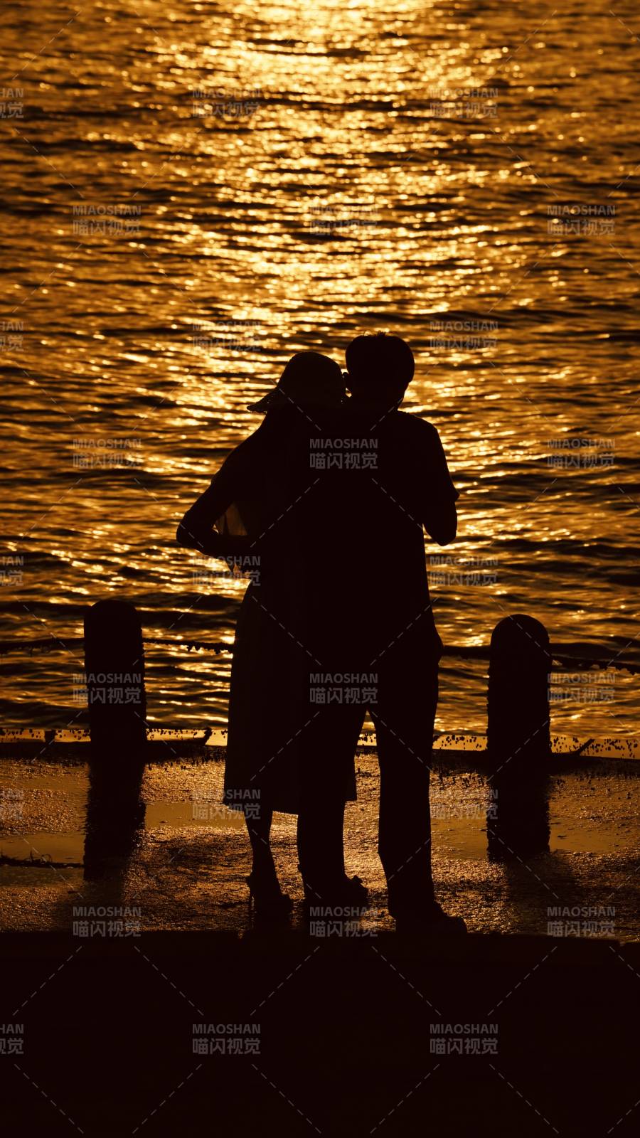 夕陽下的浪漫剪影