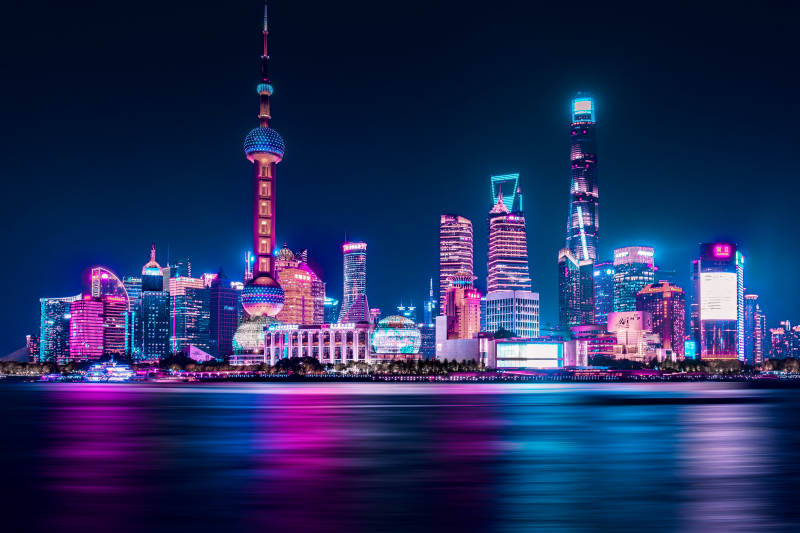 上海夜景 霓虹璀璨都市