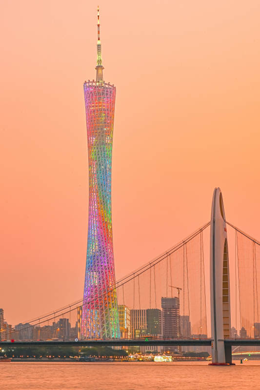 广州塔与猎德大桥夜景