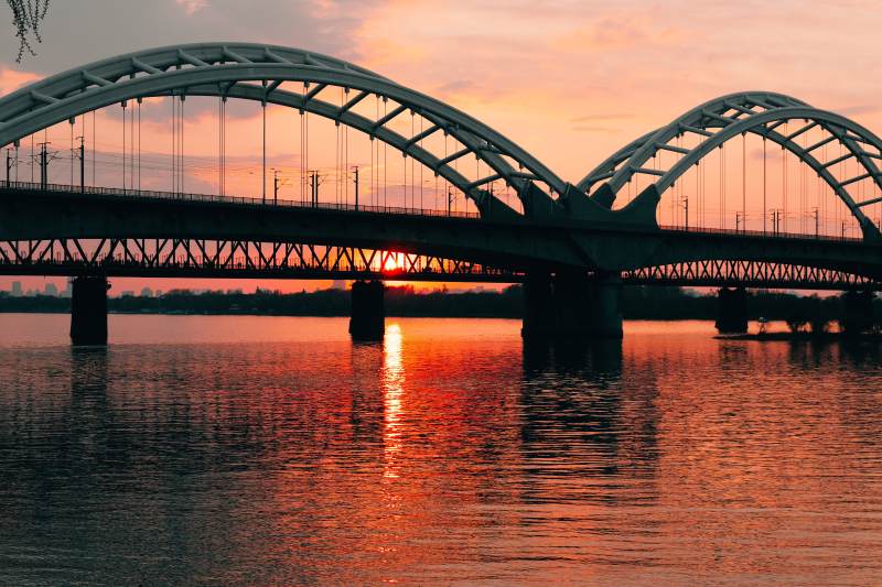 夕陽下的哈爾濱鐵路大橋