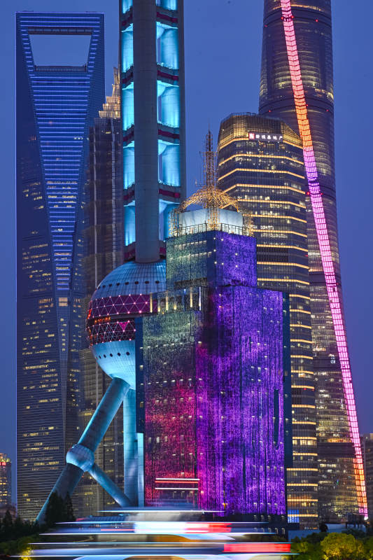上海夜景 高樓璀璨燈光秀