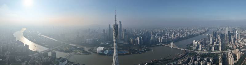 广州塔与珠江全景图