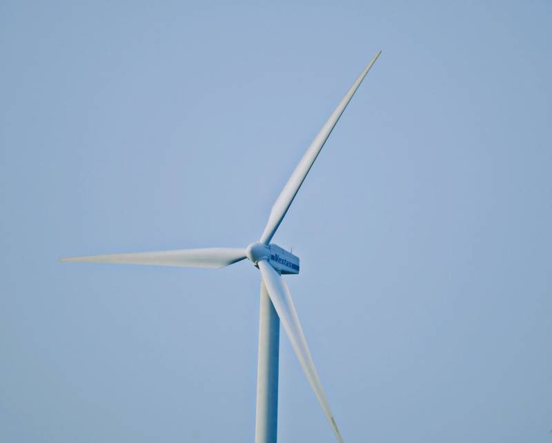 藍天下的風力發電機