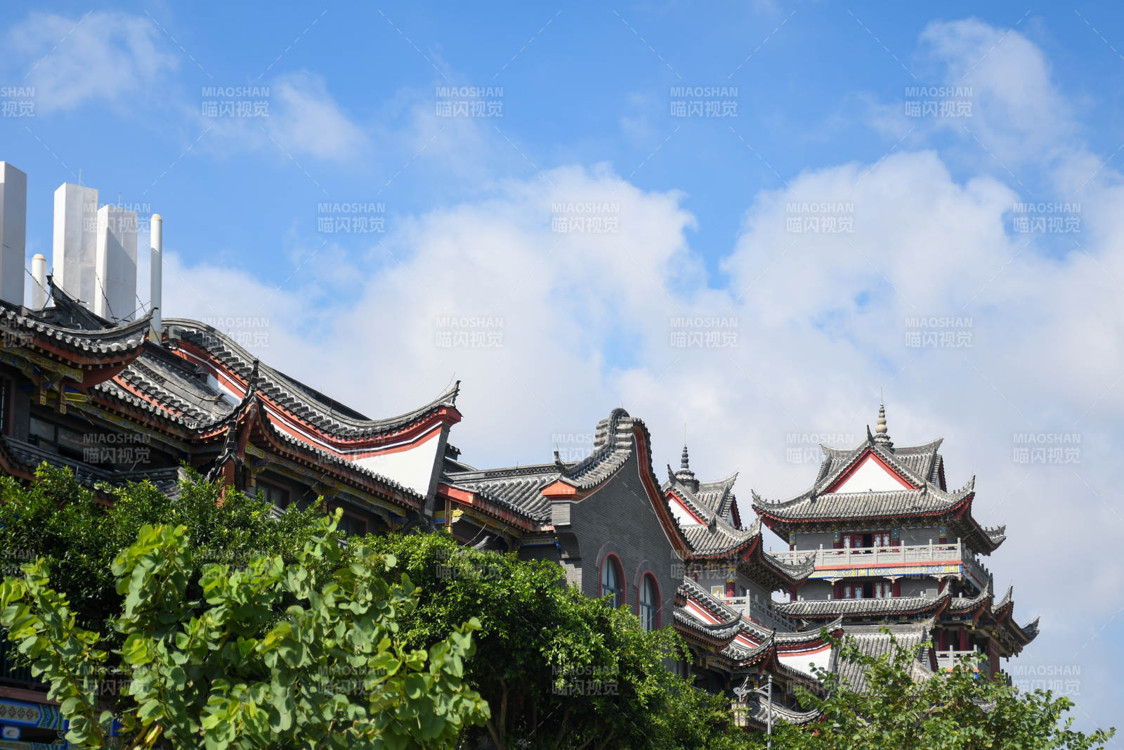 平潭海壇古城古建筑群與藍(lán)天白云