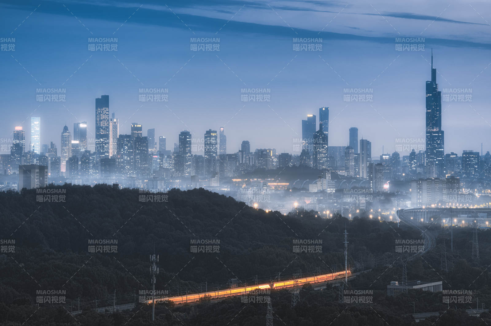 城市夜景與山林交輝