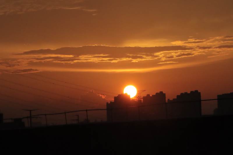 城市黃昏 夕陽西下